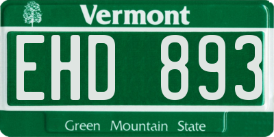 VT license plate EHD893