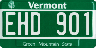 VT license plate EHD901