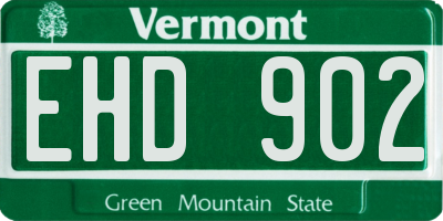 VT license plate EHD902