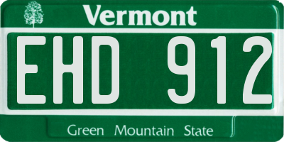 VT license plate EHD912