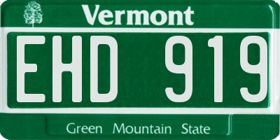 VT license plate EHD919