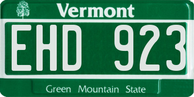 VT license plate EHD923