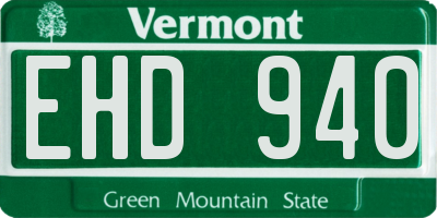 VT license plate EHD940