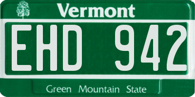 VT license plate EHD942