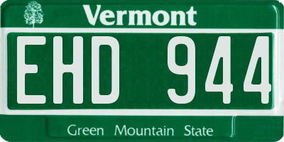 VT license plate EHD944