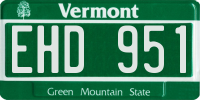 VT license plate EHD951