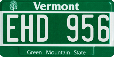 VT license plate EHD956