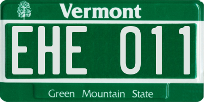 VT license plate EHE011