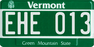 VT license plate EHE013