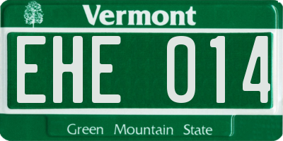 VT license plate EHE014