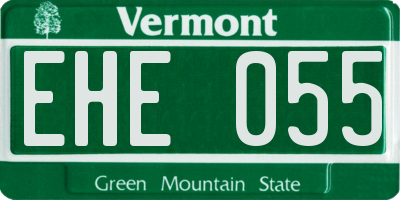 VT license plate EHE055