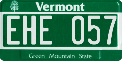 VT license plate EHE057