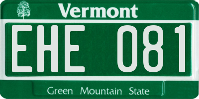 VT license plate EHE081