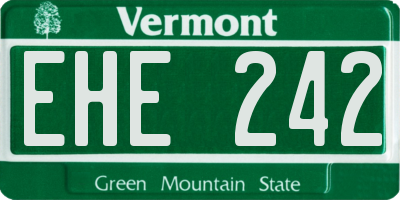 VT license plate EHE242