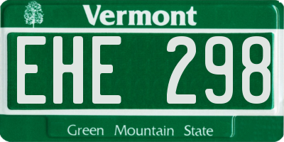 VT license plate EHE298