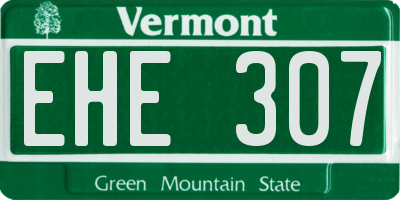 VT license plate EHE307