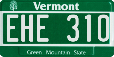 VT license plate EHE310