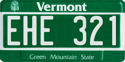 VT license plate EHE321