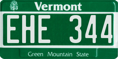 VT license plate EHE344