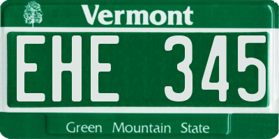 VT license plate EHE345