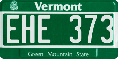 VT license plate EHE373