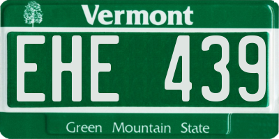 VT license plate EHE439