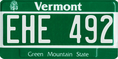 VT license plate EHE492