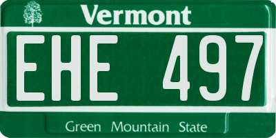 VT license plate EHE497