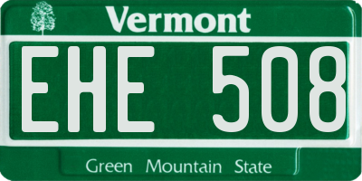 VT license plate EHE508