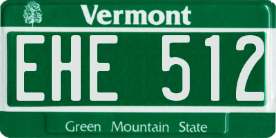 VT license plate EHE512