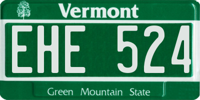 VT license plate EHE524