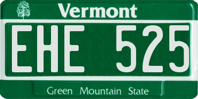 VT license plate EHE525