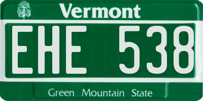 VT license plate EHE538