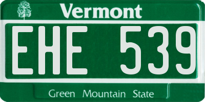 VT license plate EHE539