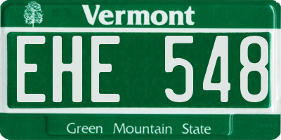 VT license plate EHE548