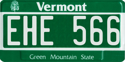 VT license plate EHE566