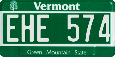 VT license plate EHE574