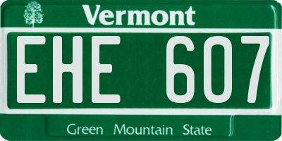 VT license plate EHE607
