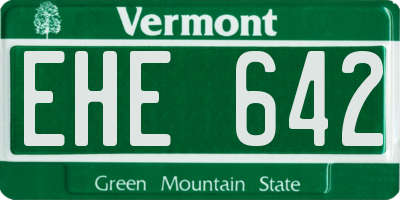 VT license plate EHE642