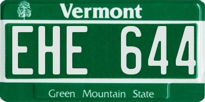 VT license plate EHE644