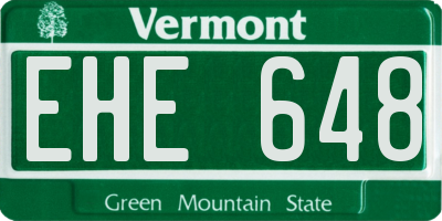 VT license plate EHE648