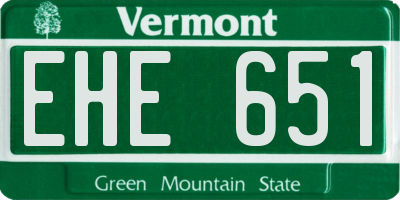 VT license plate EHE651