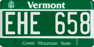 VT license plate EHE658