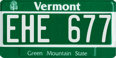 VT license plate EHE677