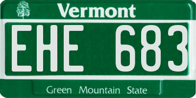 VT license plate EHE683