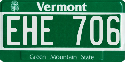 VT license plate EHE706