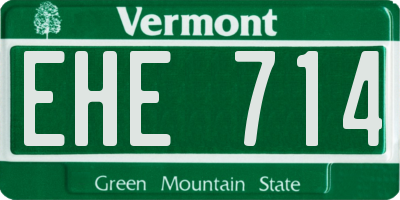 VT license plate EHE714