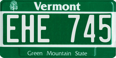 VT license plate EHE745