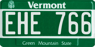 VT license plate EHE766