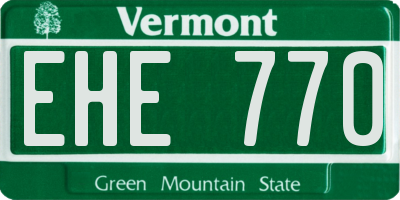 VT license plate EHE770